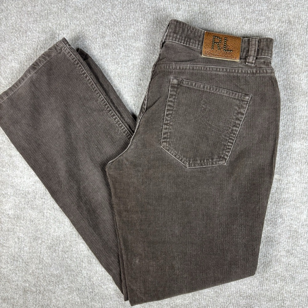 Ralph Lauren Sport Womens Brown Corduroy Pants Size 8 Straight Leg Cotton
